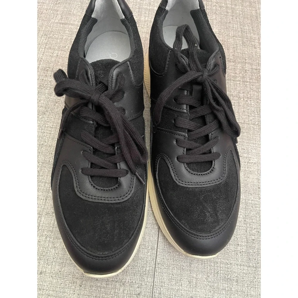 EVERLANE Leather Suede Court Sneaker Black Trainer Shoes Mens Size 11 NEW Casual
